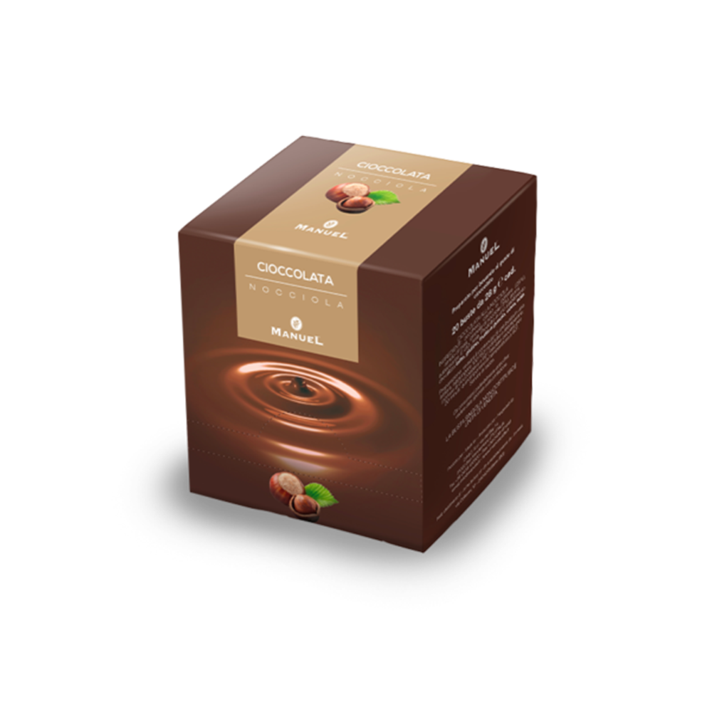 CIO11 Ciocolata calda aroma Alune de Padure la plic Manuel Caffe, cutie x 20 plic - imagine 1