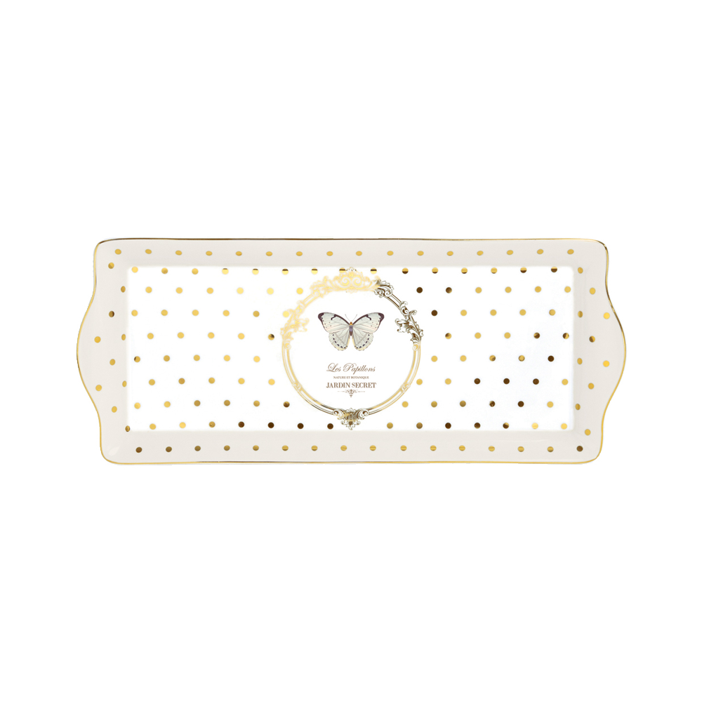 1109DOB Farfurie pentu tort 36x16 cm Dots Butterfly - imagine 1