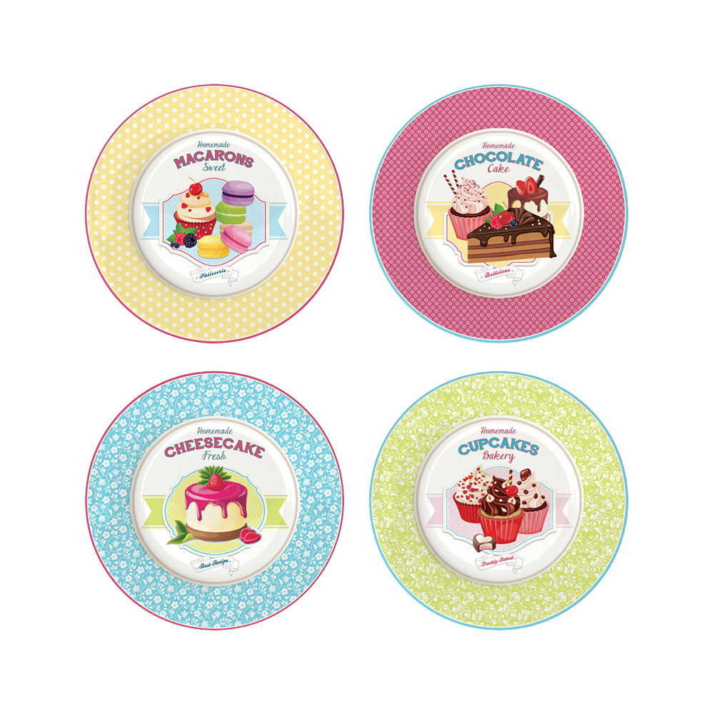 1170BAKE Set 4 farfurii desert FANKY BAKEOFF - imagine 1