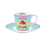 Ceasca si farfurie Blue FANKY BAKEOFF