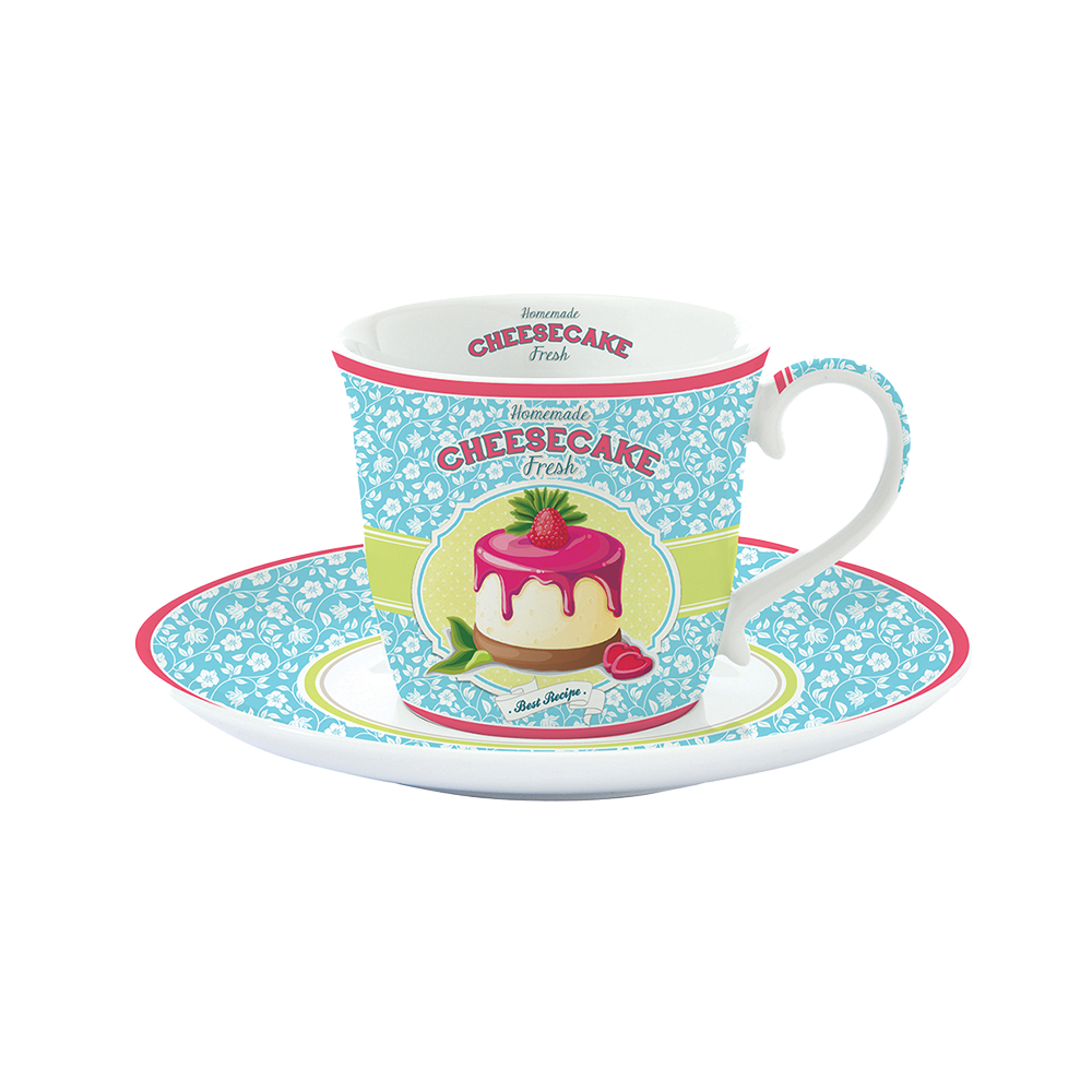 1174BAKB Ceasca si farfurie Blue FANKY BAKEOFF - imagine 1