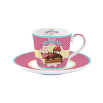 Ceasca si farfurie Pink FANKY BAKEOFF