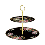 Platou etajat pentru prajituri BLOOMING OPULENCE BLACK