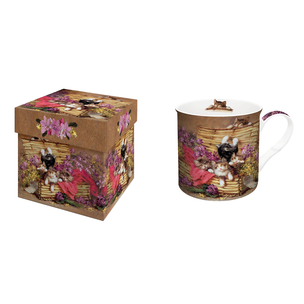 218PLAY Cana portelan PLAYING KITTIES 350 ml - imagine 1