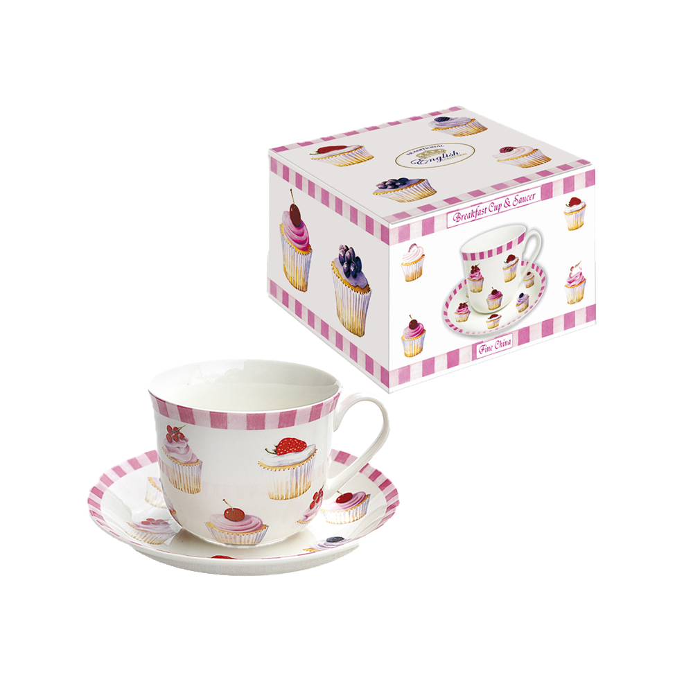 251CPKS Ceasca si farfurie CUPCAKES - imagine 1