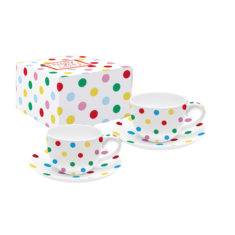 364POIC Set 2 Cesti cu farfurii POIS MULTICOLOR - imagine 1