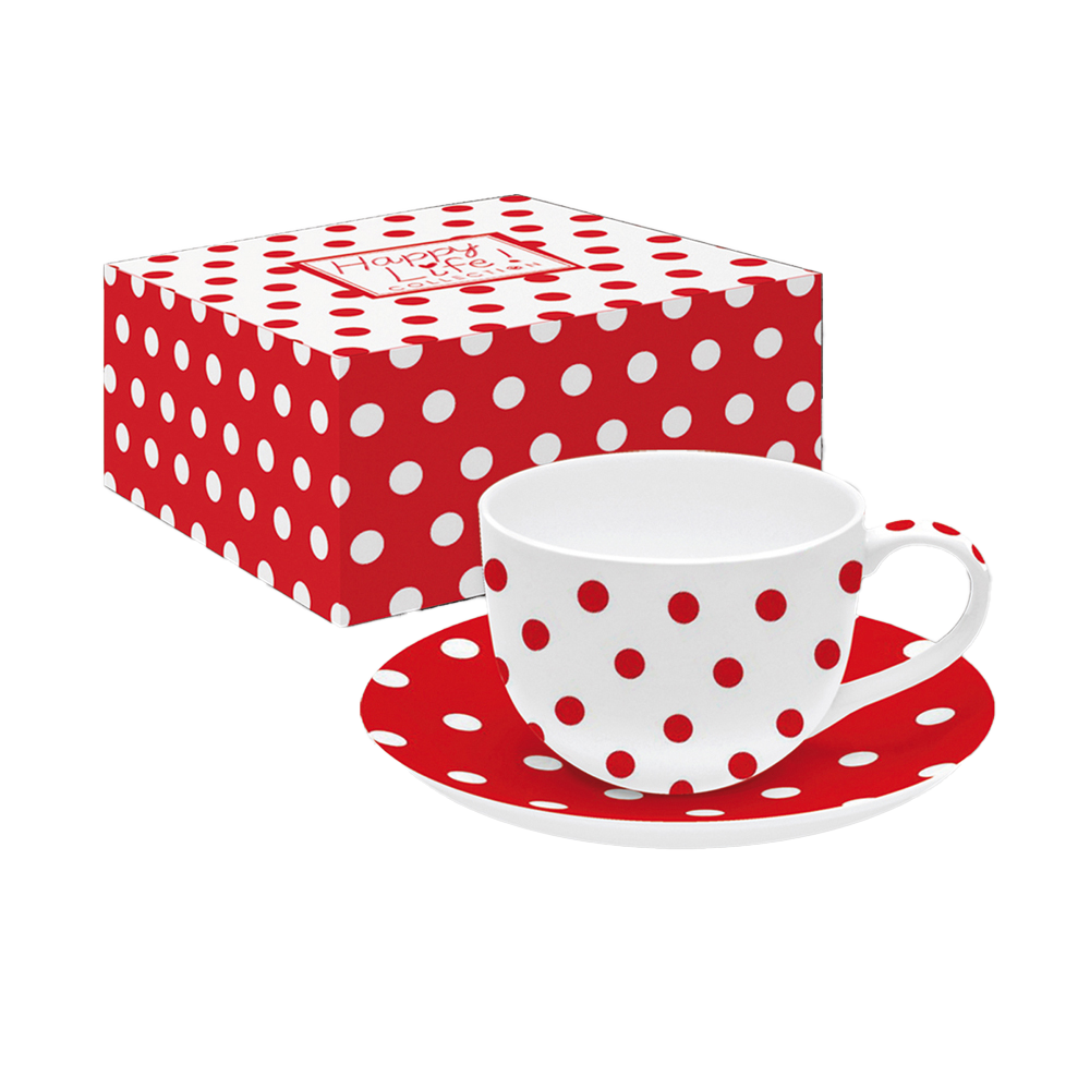 365POIR Ceasca si farfurie POIS RED - imagine 1