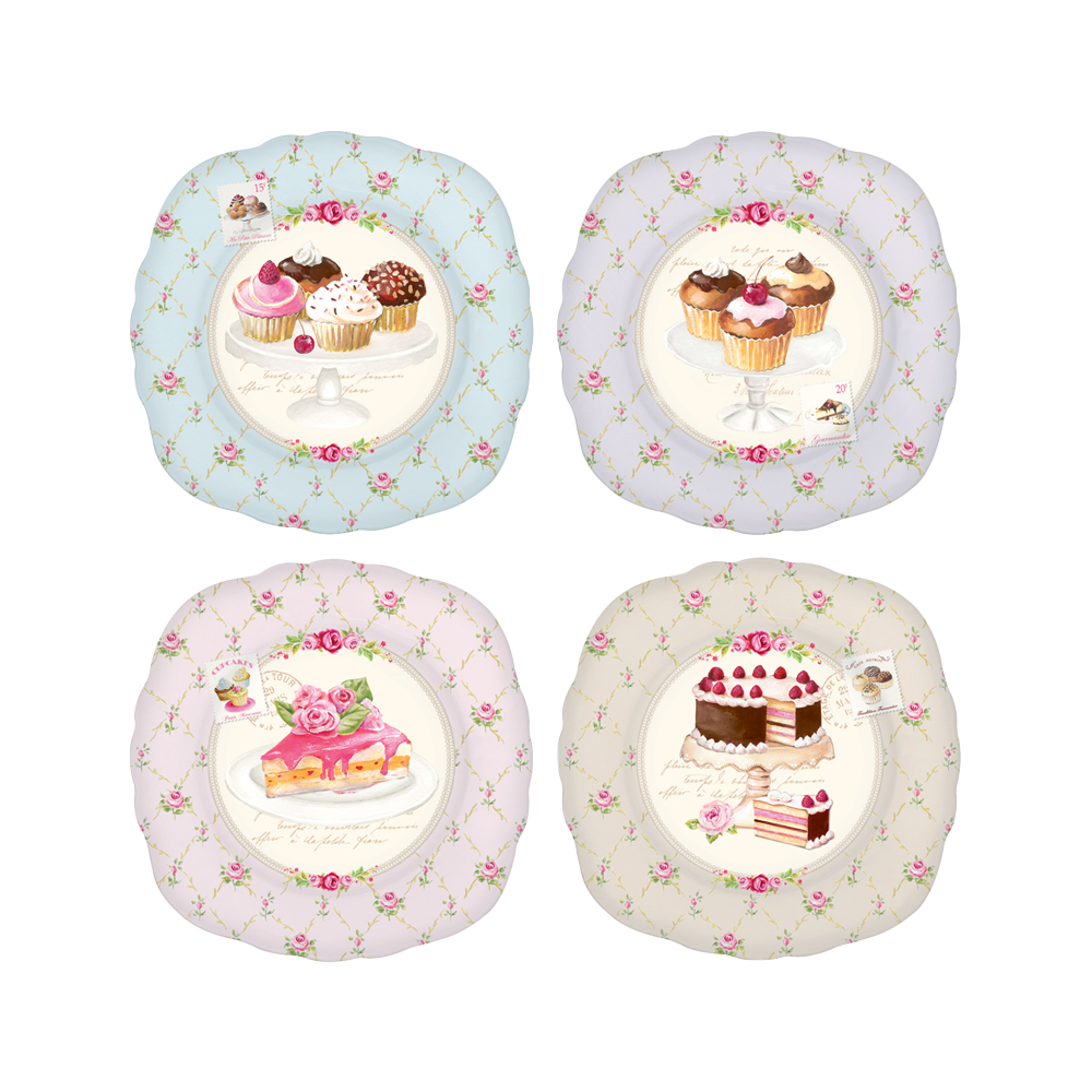 615SWEE Set 4 farfurii desert SWEET MOMENTS - imagine 1