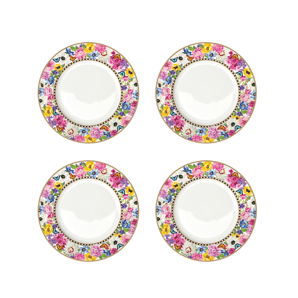 976GLUR Set 4 Farfurii desert FLOWERS GLAMOUR - imagine 1