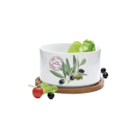 Castron portelan cu capac OLIVE FRAGRANCES